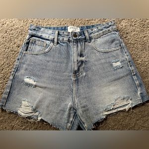 Vici High Rise Distressed Denim Shorts…Size Small